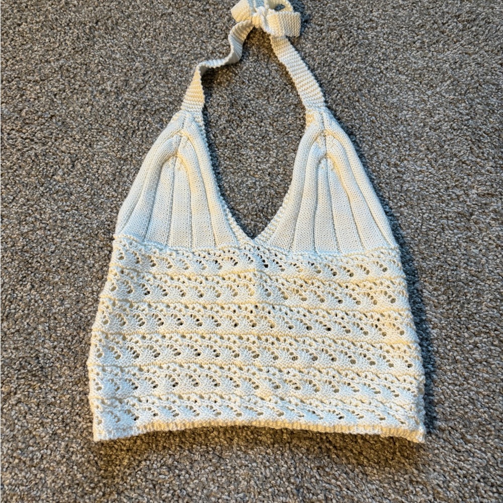 Cream Knit Halter Top